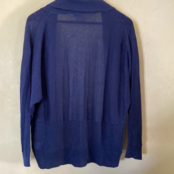 Sz S NWT Joie Navy Blue Linen Open Front Knot Cardigan sweater w/Pockets - Picture 5 of 5